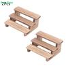 2Pcs Dollhouse Simulation Wooden 3-layered Shelf Dollhouse Miniature Garden Flower Stand Model Dolls House Decor Accessories