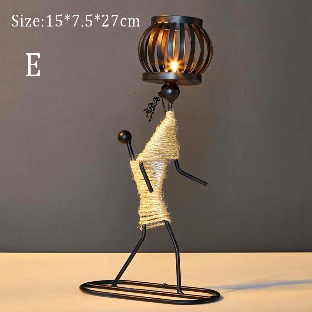 Abstract Character Sculpture Candle Holder Nordic Metal Candlestick Decor Handmade Figurines Home Decoration Art Gift