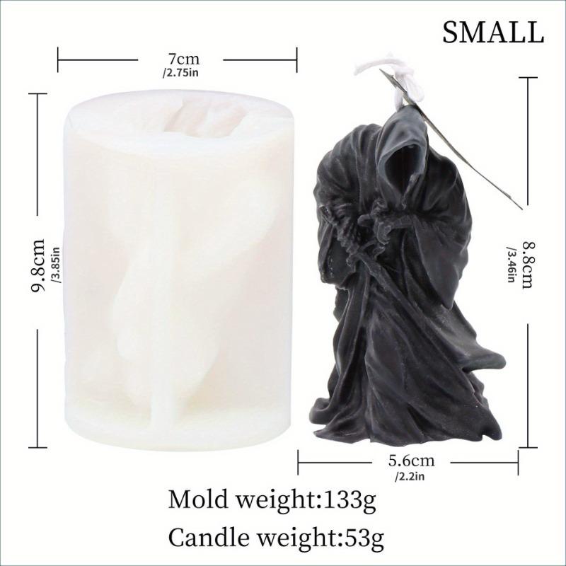 1pc Halloween Draw The Knife Death Silicone Candle Mold DIY Handmade Aromatherapy Gothic Terror Skull Candle Plaster Soy Wax Soap