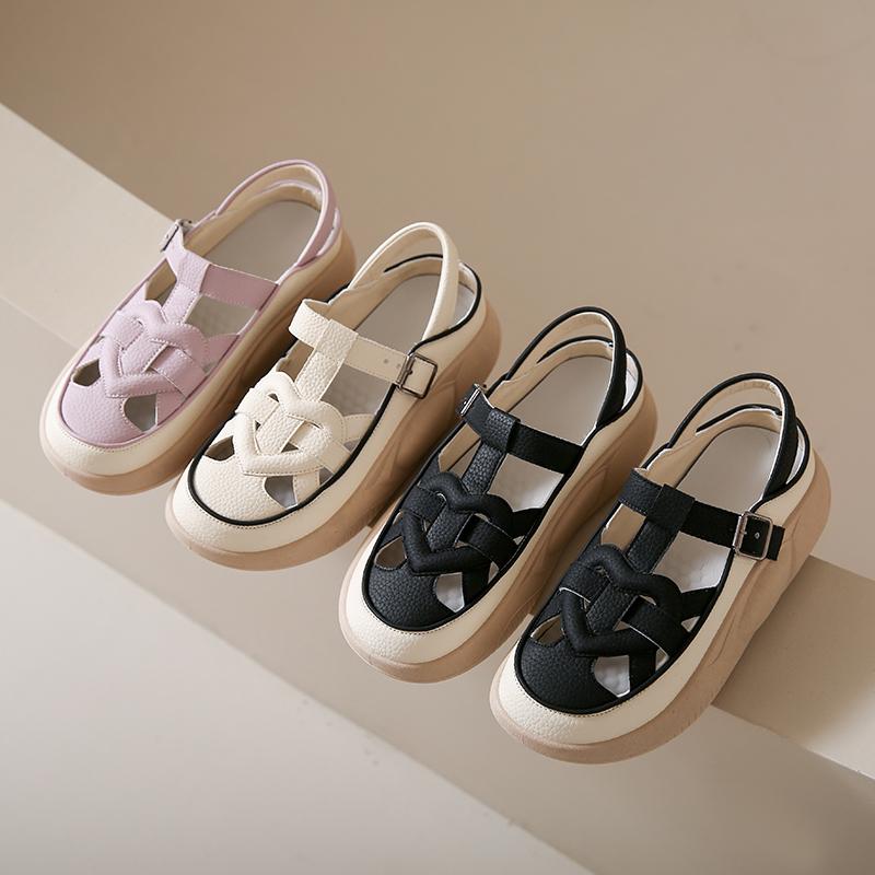 Women's Casual Sports Sandals Summer Shoes Roman Closed Toe Wedge Sandals for Women Fashion Hollow Breathable Ladies Sneakers