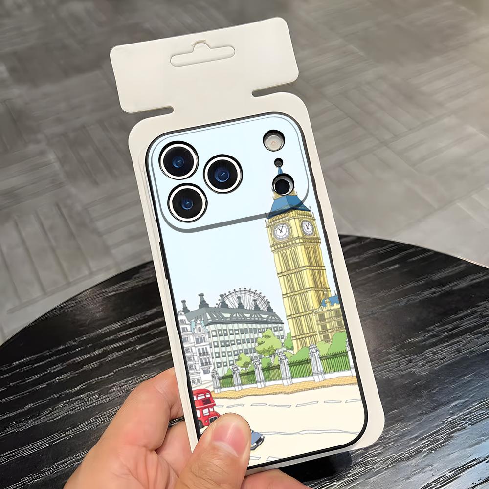 London Big Ben Phone Case For IPhone 17 Air 16 E Pro Max 15 14 13 Mini 12 Pro 11 Max Plus Black Soft Shell