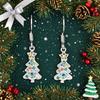Colored Christmas Tree Earrings for Women, Slightly Inlaid Zircon Dopamine Stars, Trendy Niche Europe and the United States