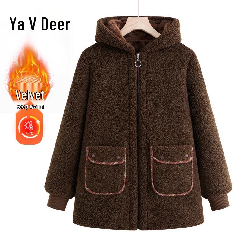 

Yalu Women s Plush Lined Hooded Cotton Jacket 2XL