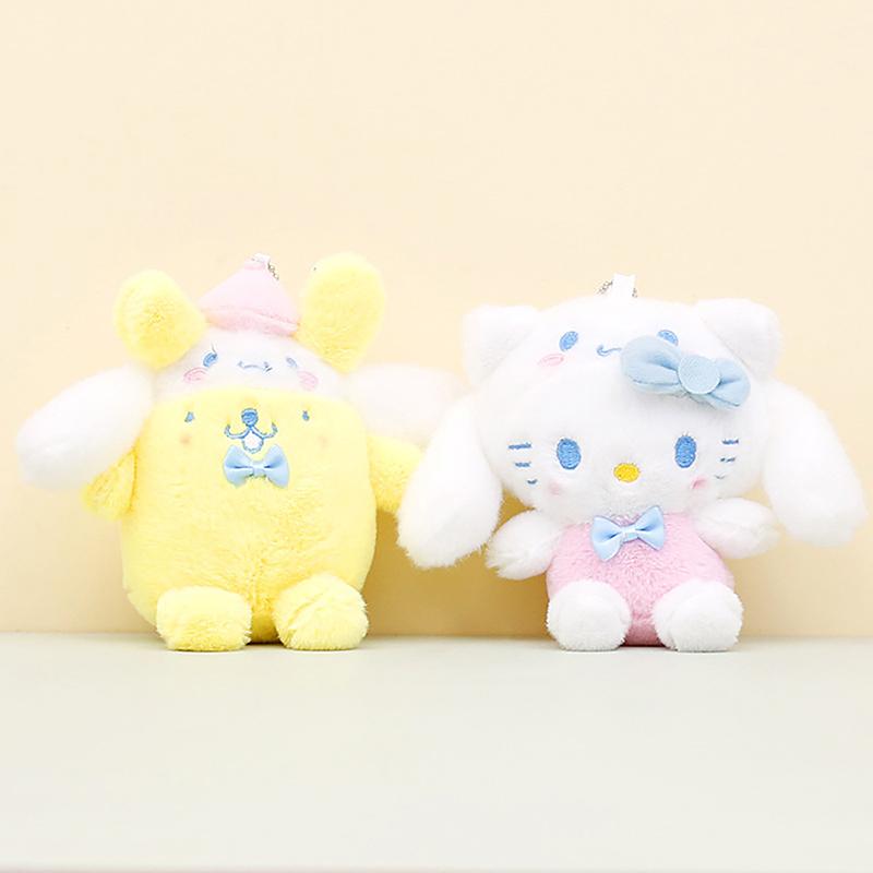 Keychain Cute Cinnamorol My Melody Kuromi Keyring Children Toys Pompom Purin Pochacco Plush Keychains Girls