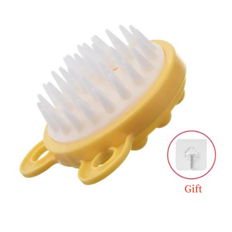Silicone Shampoo Brush Head Scalp Massage Comb Hair Washing Comb Body Massage Brush Bath Shower Brush Salon Hairdressing Tool