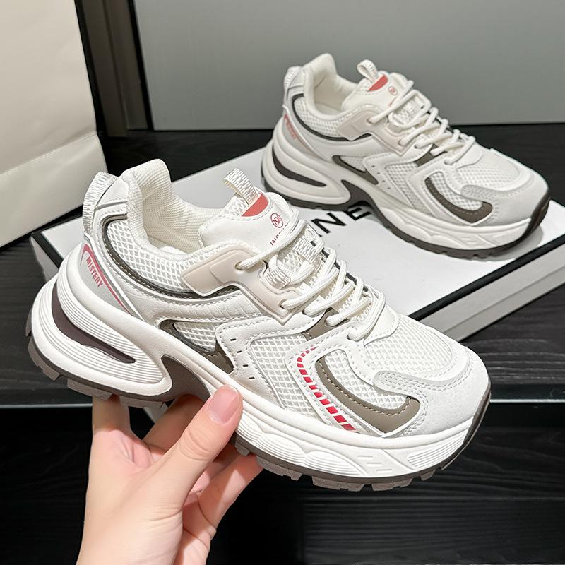 Spring and Summer New Mesh Breathable Sneakers Platform Casual Dad Shoes Board Shoes