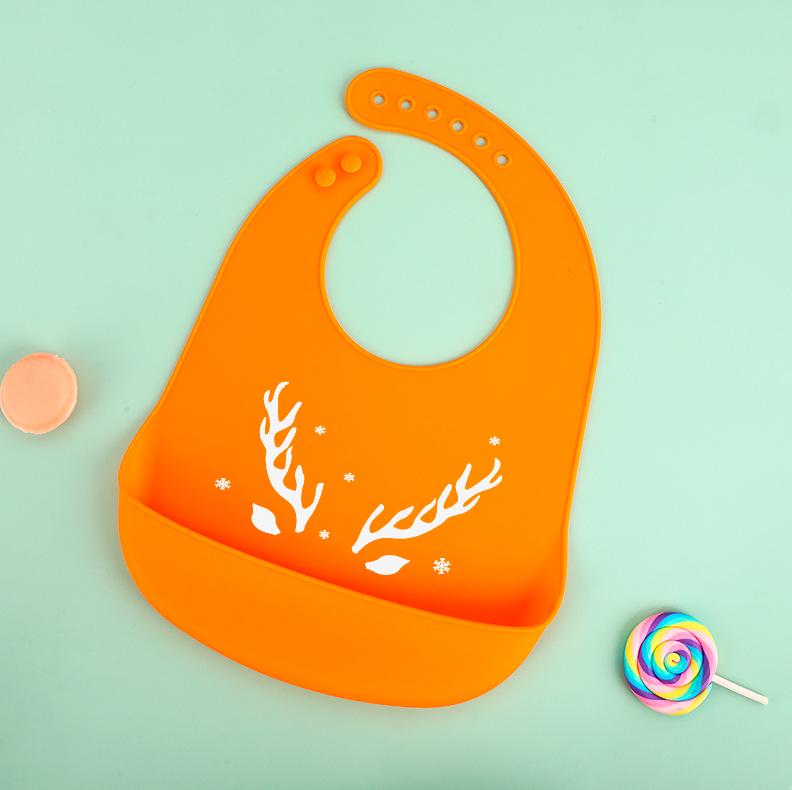 Waterproof Silicone Baby Bib - Large, Wash-Free, Drool & Meal Bib for Newborns and Children