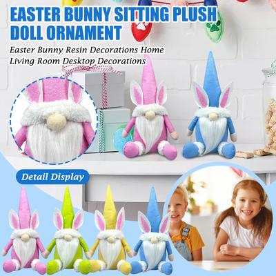 Easter Bunny Sitting Plush Doll Ornament, Gnome Faceless Doll Plush Toy.