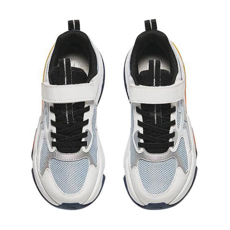 Anta Kids Casual Trendy Non-Slip Wear-Resistant Low-Top Running Shoes Kids Sneaker Blue White Silver 312438805-4