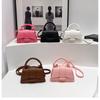 Korean Style Mini Handbag Fashion Square Shoulder Crossbody Bag for Women Faux Leather Casual Chain Bag