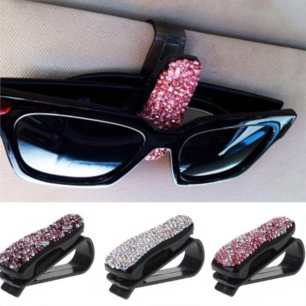

Чехол для солнцезащитных очков, солнцезащитный козырек, универсальный зажим для купюр, автоматический зажим для крепления, алмазный автомобильный держатель для очков