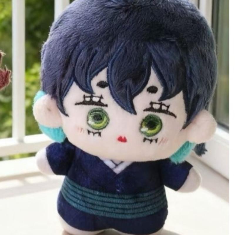 Cute Demon Slayer Mini Cotton Plush Doll Hanamichi Zenitsu Tanjiro Inosuke Kimono Chibi Figure Backpack Pendant Collectible Toy Gift for Anime Fans