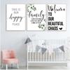 Familie Einfache Zitat Bild Grüne Blätter Poster Schwarz Weiß Wand Kunst Leinwand Malerei Nordic Stil Moderne Druck für Wohnzimmer