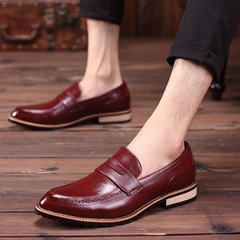 Fashion Spring Men Shoes Leather Men's Dress Shoes Luxury Mens Business Oxfords Formals Shoes Classic Gentleman Shoes for men
