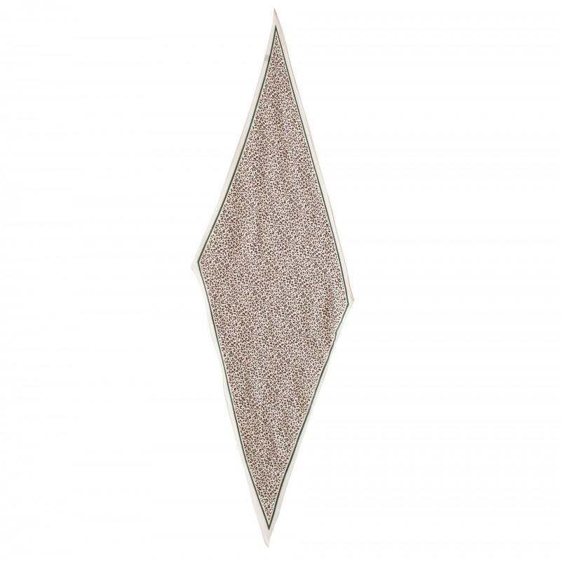 2026 Womens Silk Scarf Long Striped Leopard Print White Edge Fashion