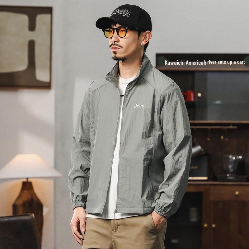 JEEP Men's Breathable UV Protection Stand-Collar Outdoor Jacket