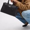 Coach Georgia 35 Gold Logo Zipper Closure Patent Leather Shoulder Crossbody Tote Bag Large Women handbags Black CV942-SVBK