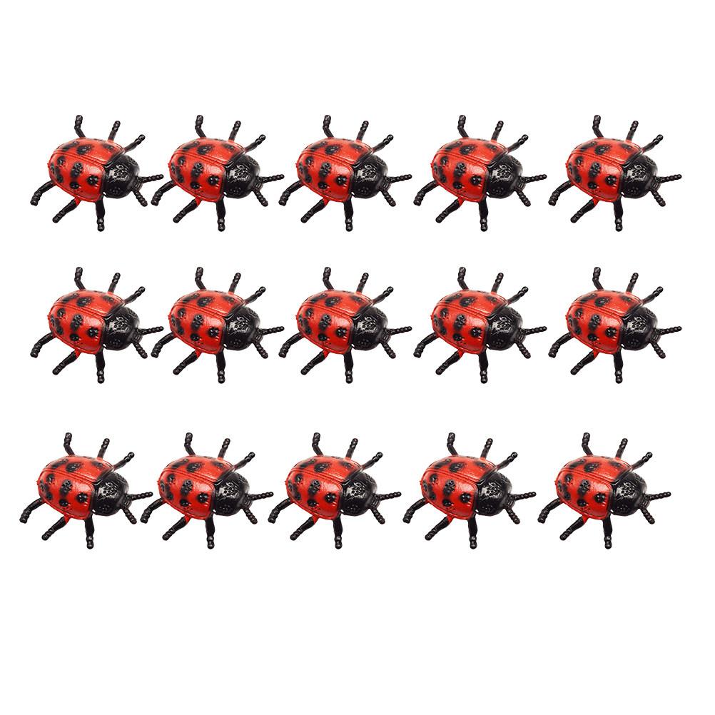 20Pcs Environmental Friendly Mini Simulation Ladybugs for Kids DIY Garden Decoration Fairy Landscape Plant Pot House Party