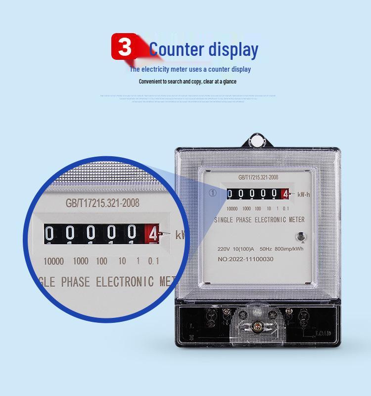 Compteur d'énergie domestique intelligent transfrontalier 220V - Version anglaise