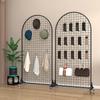 Iron Mesh Floor-Standing Display Rack with Jewelry Hooks