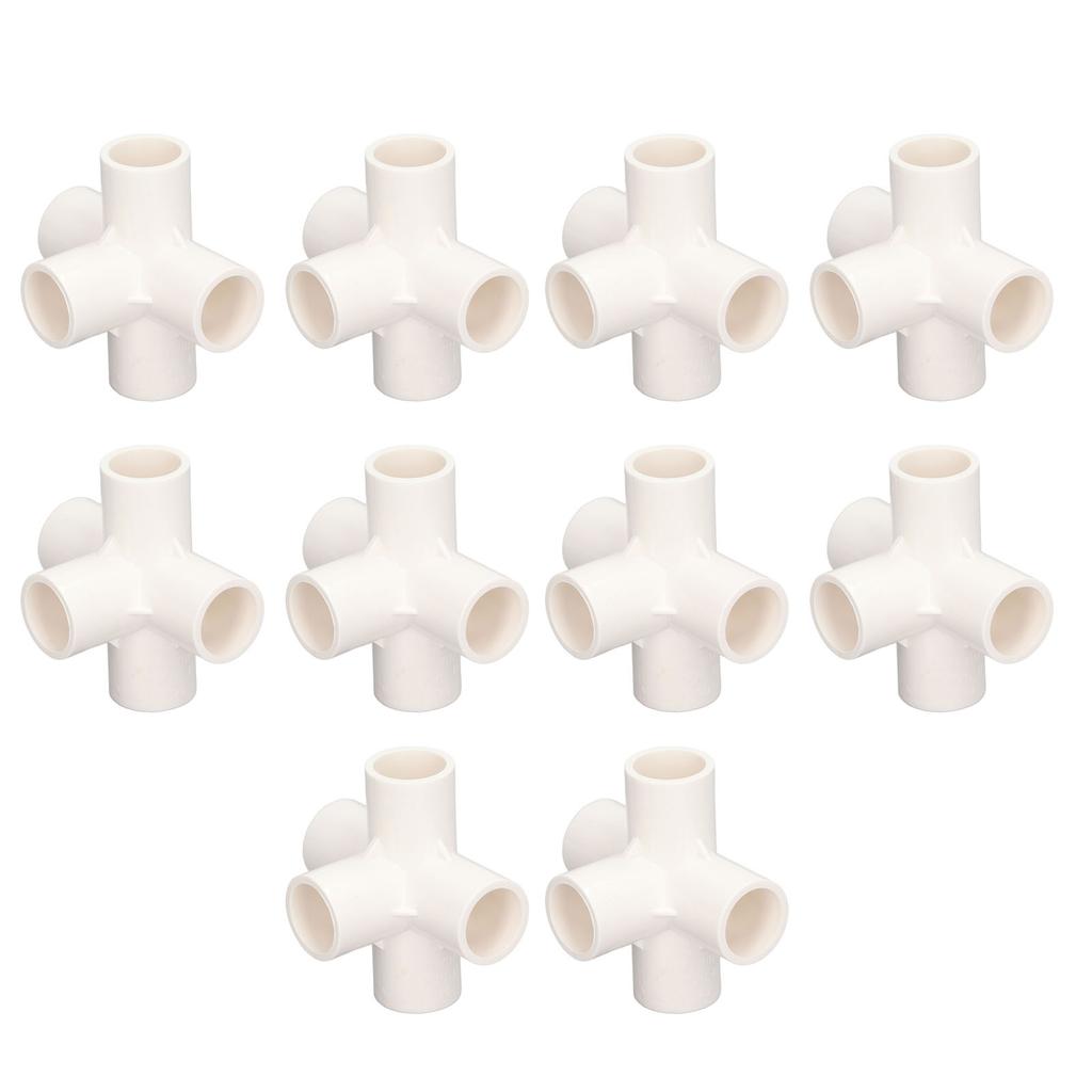 10 Pcs PVC Pipe Fitting 20mm 5 Way Right Angle 3 Dimensional Elbow Pipe Connector for Furniture
