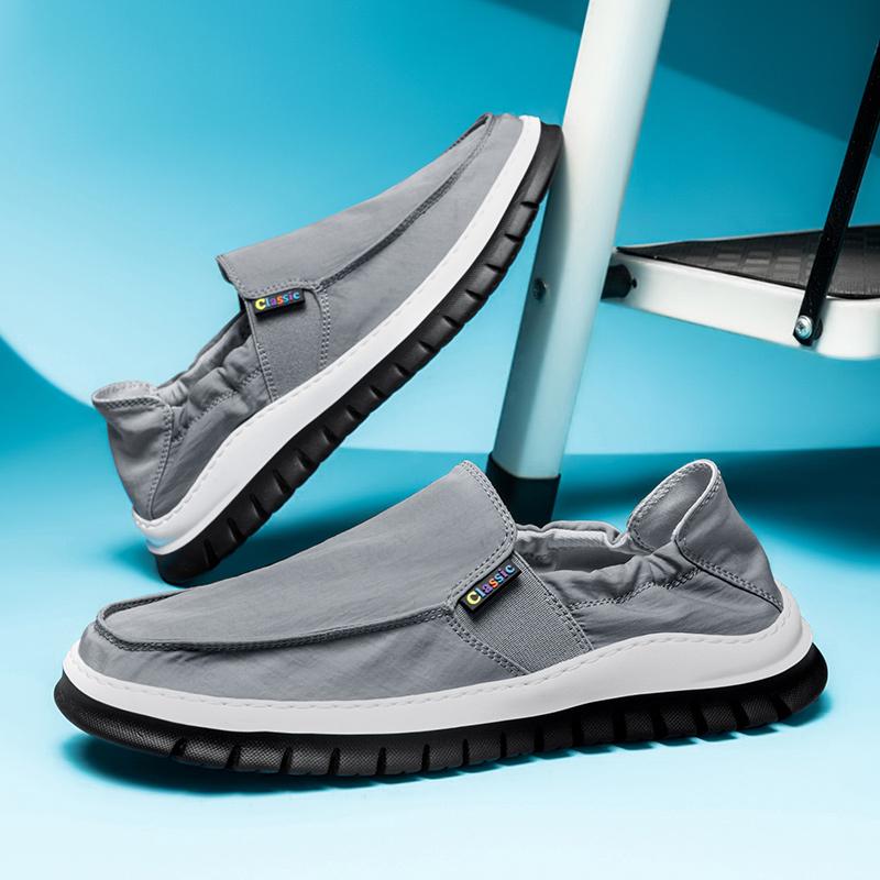 Fashion Non-Slip Men Casual Shoes Fashion Male Canvas Footwear Handmade Mens Loafers Moccasins Leisure Walk Slip on Flats Driving Shoes