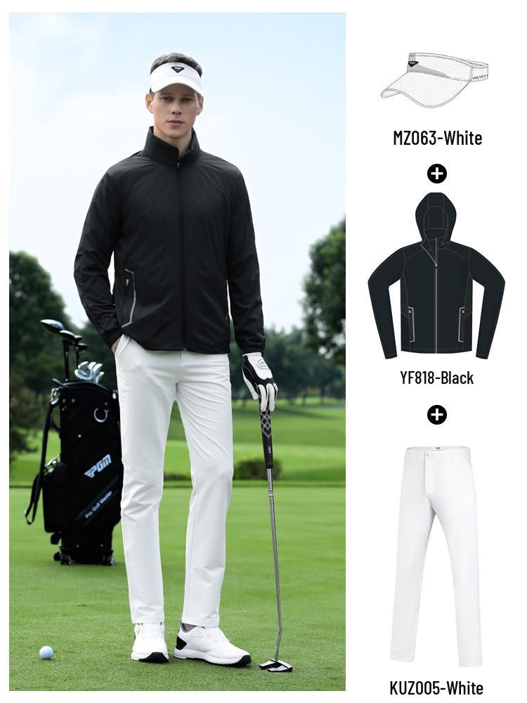 Защитная от солнца куртка PGM Golf: Легкий дождевик с воротником-стойкой для осенне-зимнего гольфа и спорта.