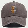 Casquette de baseball vintage lavée avec motif d'ours en peluche mignon, adaptée aux unisexes et aux femmes, respirante et réglable.