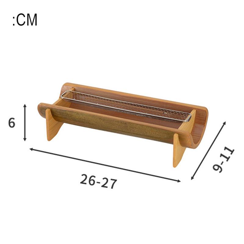 

Natural Bamboo Incense Burner Metal Incense Holder with Bamboo Ash Catcher for Home Decor Yoga Meditation