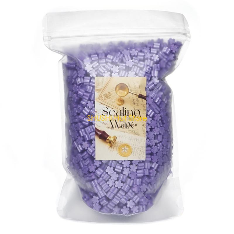 Colorful Waxes Seal Beads for Seal Stamp Flower Shaped Sealing Waxes for Sealing Envelope Holiday Card D57B