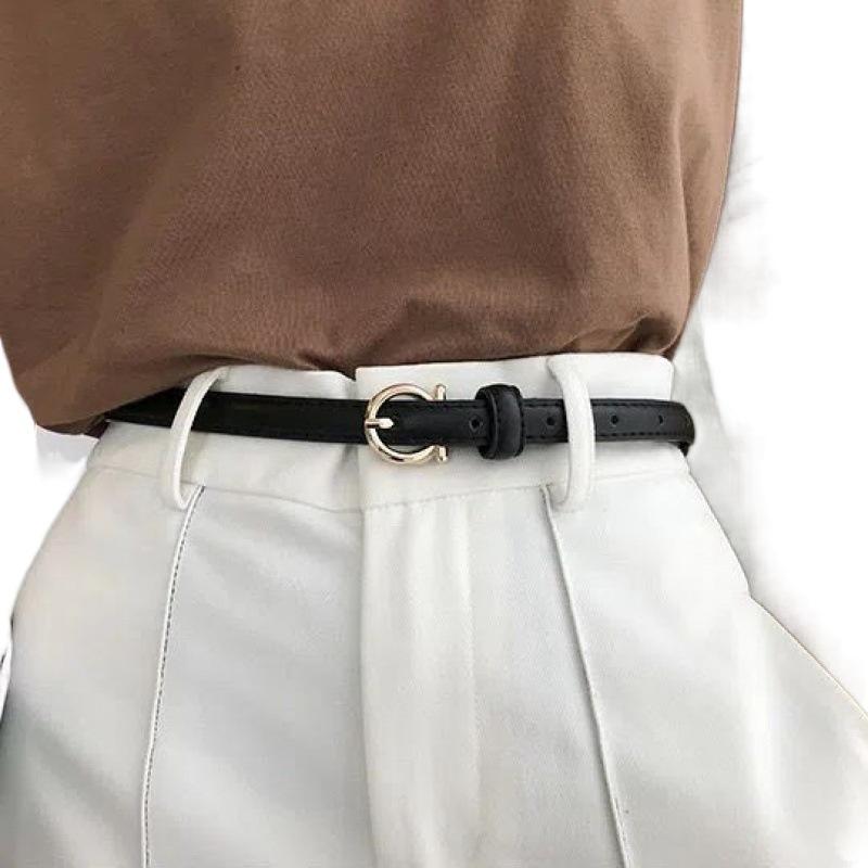 Stylish Cozy And Womens Pu Leather Belt With Chic Gold Buckle Available In Multiple Color Choices