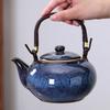 Japanese Style Kung Fu Tea Set Kiln Transformed Lifting Beam Teapot Ceramic Teapot Simple with Filter Tea Maker Single Pot
