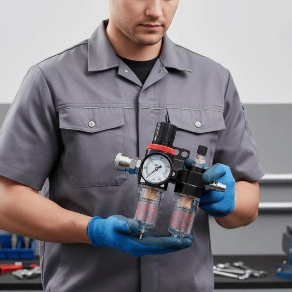 Oil Water Separation Two-piece Air Filter Regulator Oil Water Air Treatment Unit  Air Hose Filter