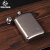 Kompakte Mini-Taschenflasche aus reinem Titan mit kugelförmigem Deckel – Tragbares Outdoor-Alkohol-Set