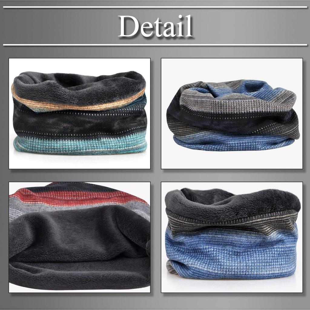 Buzz Selection CAP758 Knit Cap with Striped and (Blue, Fleece-Lined), 2-Way Pattern, Men's Women's