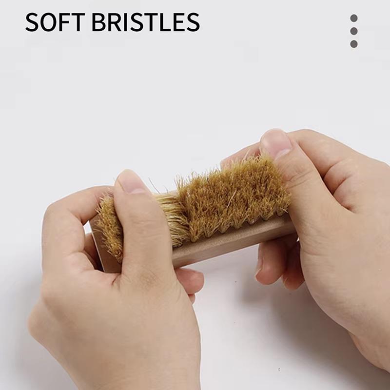 Beech Wood Shoe Brush Solid Shoe Brush Footwear Cleaning Brush Natural For Casual Shoes Wallets Leather Shoes