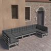 Day and Night - Day and Night 7-piece Garden Furniture Set with Gray Pine Wood Cushions
