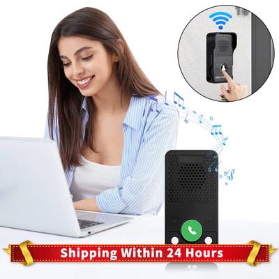 Wireless Doorbell Rechargeable Battery Full Duplex Two Way Intercom Adjustable Volume 4 Chimes One Press To Talk for Home Office