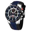 Herren-Chronographuhr - Wasserdicht, Leuchtend, Farbblockiertes Silikonarmband, Sportliches Design