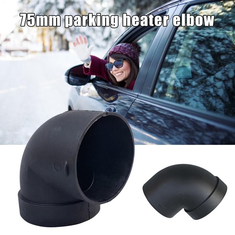 75mm Parking Heater Warm Air Ducting Pipe Elbow Outlet Connector Black Plastic Car Heater Replacement Accessories