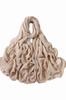 Beige Scarf with Embossed Texture 180X90 - Cotton and Polyester
