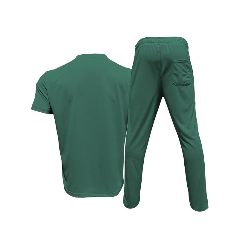Men's 2-Piece Tracksuit Side Stripe Short Sleeve T-Shirt Jogger Pants Casual Sports Set
