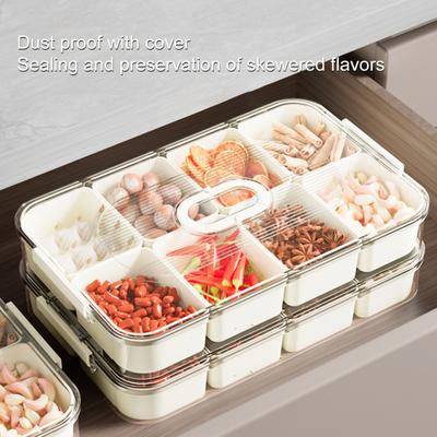 Snack Tray Fridge Storage Box with Transparent Lid Detachable 45755