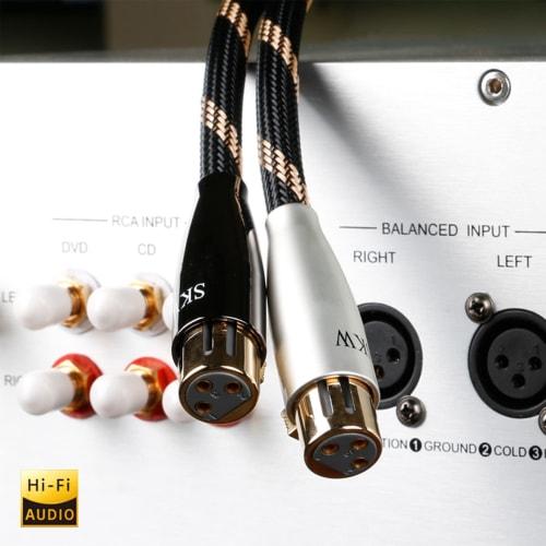 SKW XLR Audio Cable, 1.0M Male To Female, Balanced Cable, 3-Pin Microphone Cable for AV Amplifiers, Decoders, Microphones, Etc., 2 Cables