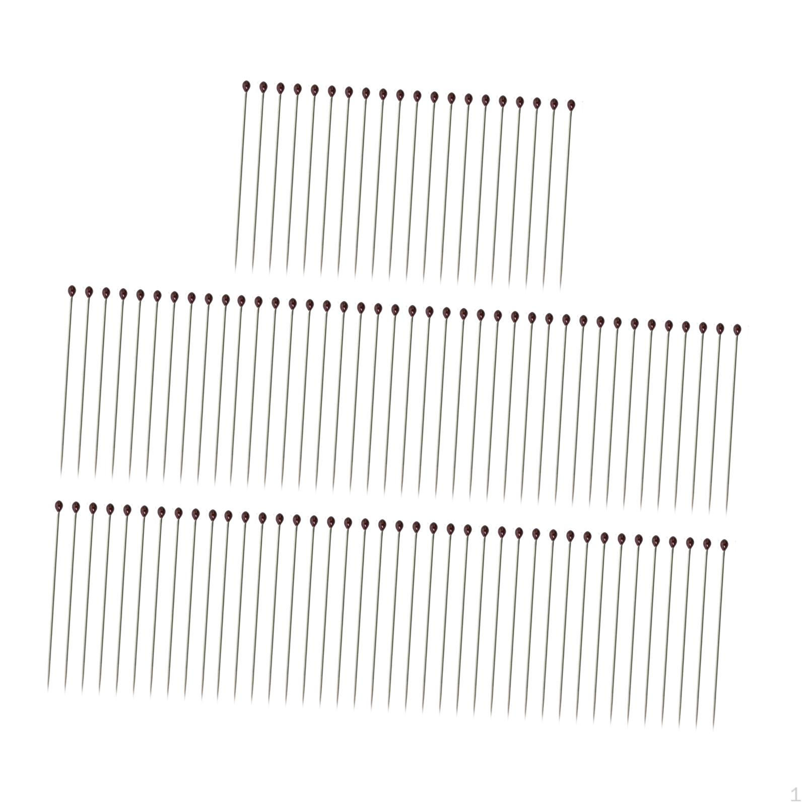 

100 Fine Satin Sewing Pins, Heat-Resistant, for Fixing, Jewelry Making, Textile Work 29
