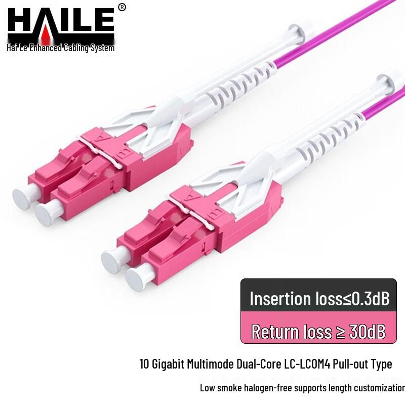

HAILE LC-LC OM4 10 Gigabit Multimode Fiber Optic Patch Cable 3m