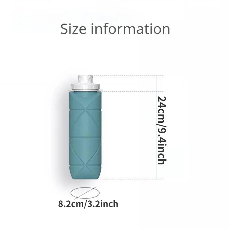 1Pc 600ml Foldable Space-saving Portable Reusable Silicone Sport Water Bottle Bag Bicycle Camping Portable Waterbottles
