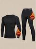 Men's Thermal Fleece Base Layer Set - Winter Velvet Running Sportswear