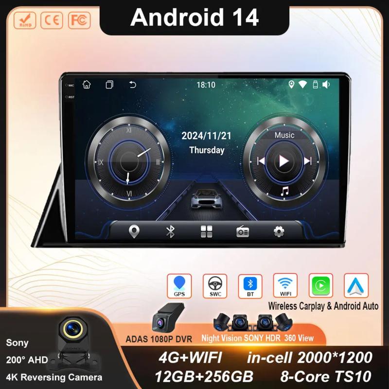 

Android 14 для Toyota Sienta 2016 - 2019 автомобильный радиоприемник мультимедийный плеер GPS навигация LTE 8 ядер головное устройство WIFI 4G BT нет 2 Din DVD