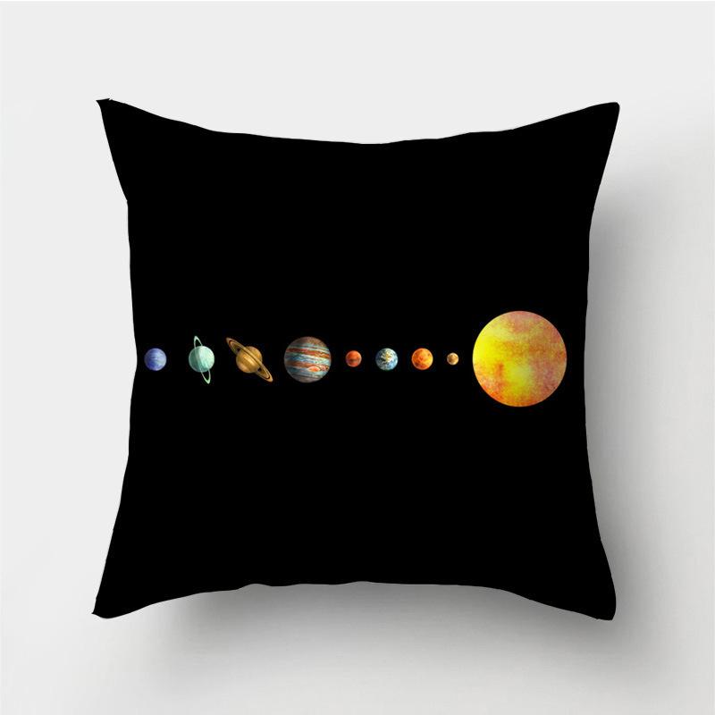 Space Planet Printed Pattern Cushion Cover Pillow Cover Home Living Room Sofa Bedroom Decoration Throw Pillow Cover